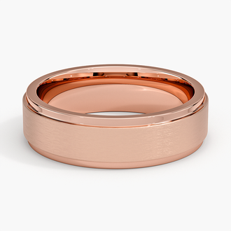 Theo Step Edge 5.5mm Wedding Ring in 14K Rose Gold