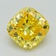 1.15 Ct. Fancy Vivid Yellow Cushion Lab Grown Diamond