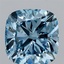 3.20 Ct. Fancy Vivid Blue Cushion Lab Grown Diamond