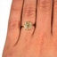 The Wren Ring, smalltop view on a hand