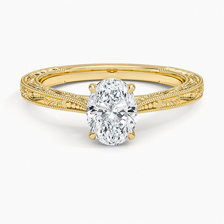 Engraved Engagement Ring - Elsie