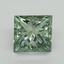 1.70 Ct. Fancy Vivid Green Princess Lab Grown Diamond