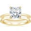 18K Yellow Gold Lumiere Diamond Ring with Liv Wedding Ring