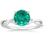 18K White Gold Alya Twist Solitaire Ring, smalltop view