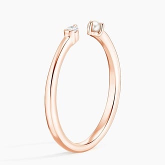 Melena Freshwater Cultured Pearl and Diamond Open Ring