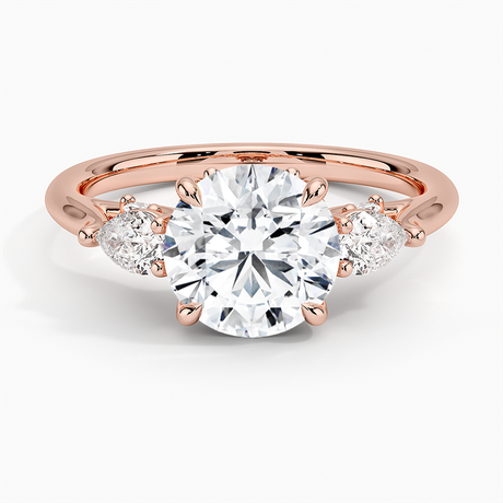 14K Rose Gold Secret Garden Gallery Three Stone Diamond Ring