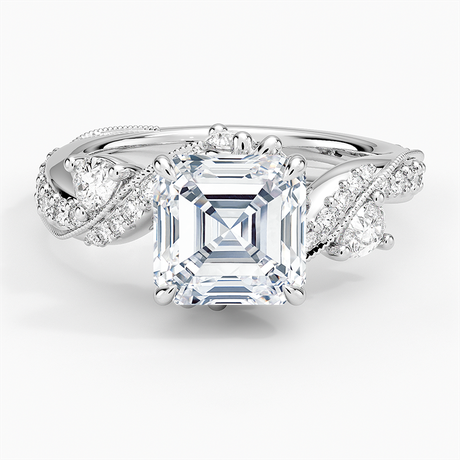18K White Gold Grand Camellia Diamond Ring