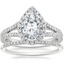 18K White Gold Fortuna Diamond Ring (1/2 ct. tw.) with Whisper Diamond Ring (1/10 ct. tw.)