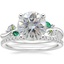 18K White Gold Arden Diamond Ring with Lab Emerald Accents with Luxe Ballad Diamond Ring (1/4 ct. tw.)