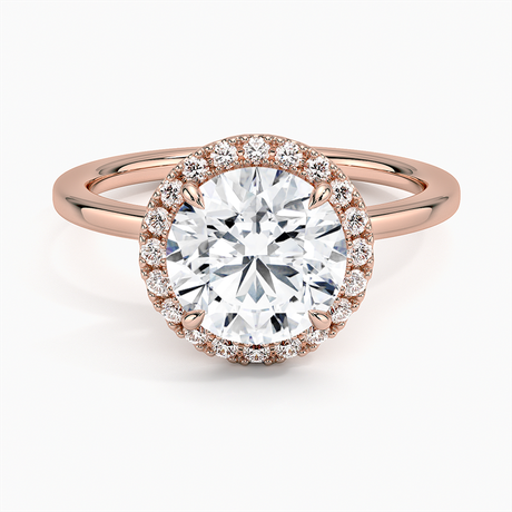 14K Rose Gold Vienna Halo Diamond Ring