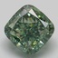 3.58 Ct. Fancy Vivid  Green Cushion Lab Grown Diamond