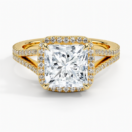 18K Yellow Gold Fortuna Halo Diamond Ring (1/2 ct. tw.)