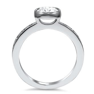 Custom Round Flush Set Engagement Ring