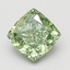 1.57 Ct. Fancy Vivid Green Cushion Lab Grown Diamond