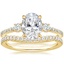 14K Yellow Gold Lyra Diamond Ring (1/4 ct. tw.) with Curved Ballad Diamond Ring (1/6 ct. tw.)