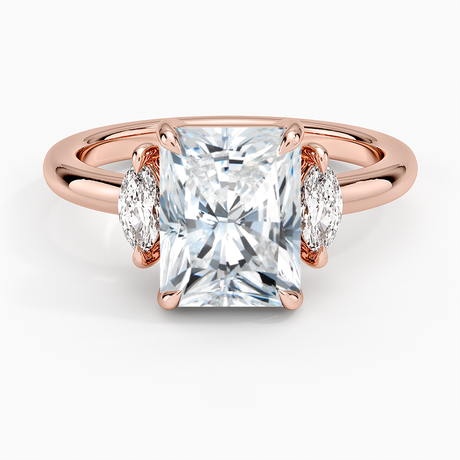 14K Rose Gold Sasha Three Stone Marquise Diamond Ring (1/3 ct. tw.)
