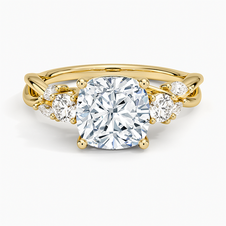 18K Yellow Gold Willow Three Stone Diamond Ring (1/3 ct. tw.)