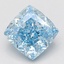 3.93 Ct. Fancy Vivid Blue Cushion Lab Grown Diamond