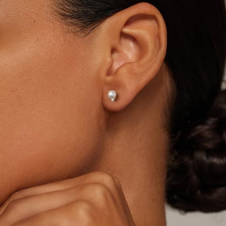 Mia Freshwater Cultured Pearl and Diamond Stud Earrings