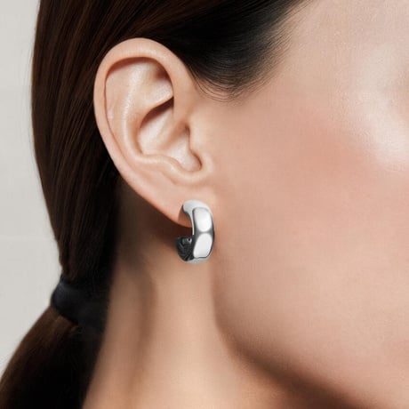 Small Sculpted Dome Hoop Earrings