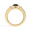 Black Moissanite and Yellow Sapphire Three Stone Ring, smallview