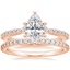 14K Rose Gold Melina Diamond Ring (1/4 ct. tw.) with Luxe Petite Shared Prong Diamond Ring (3/8 ct. tw.)