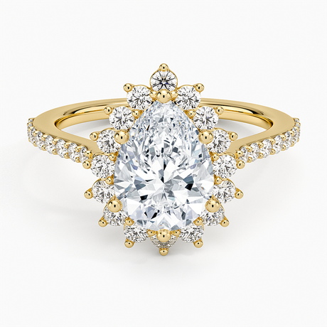 Luxe Sunburst Halo Diamond Ring - Brilliant Earth