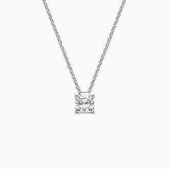 Floating Solitaire Pendant in 18K White Gold