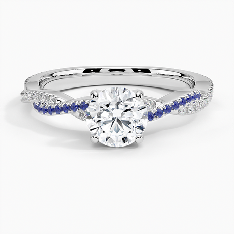 Petite Twisted Vine Sapphire and Diamond Ring