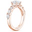 14K Rose Gold Montage Diamond Ring, smallside view