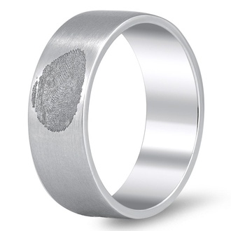 Custom Fingerprint Flat Matte Ring