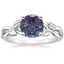 18K White Gold Budding Willow Solitaire Ring, smalltop view