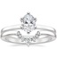 Platinum Six Prong Hidden Halo Diamond Ring with Lunette Diamond Ring