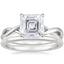18K White Gold Eden Diamond Ring with Petite Comfort Fit Wedding Ring