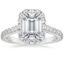 Platinum Sienna Halo Half Coverage Diamond Ring, smalltop view