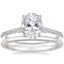 18K White Gold Luxe Dawn Diamond Ring with Petite Comfort Fit Wedding Ring