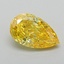 0.91 Ct. Fancy Vivid  Yellow Pear Lab Grown Diamond