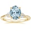 18K Yellow Gold Camellia Milgrain Diamond Ring, smalltop view