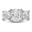 Custom Three Stone Cushion Diamond Ring