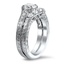 Hand Engraved Five Stone Diamond Matched Set, smallside view