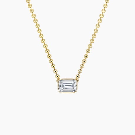 Emerald-Cut Lab Diamond Bead Chain Necklace (3/4 ct. tw.)