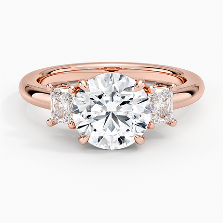 14K Rose Gold Helena Radiant-Cut Three Stone Diamond Ring (3/8 ct. tw.)