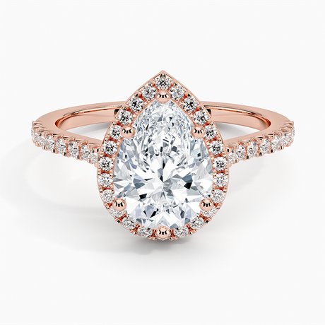 14K Rose Gold Adorned Odessa Halo Diamond Ring