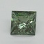 0.91 Ct. Fancy Vivid Green Princess Lab Grown Diamond