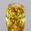 1.37 Ct. Fancy Vivid Yellow Cushion Lab Grown Diamond