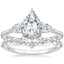 14K White Gold Opera Diamond Ring with Curved Versailles Diamond Ring