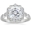 Platinum Cadenza Halo Diamond Ring, smalltop view