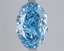 4.58 Ct. Fancy Vivid Blue Blue Oval Lab Grown Diamond