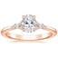 14K Rose Gold Nadia Diamond Ring, smalltop view