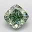 2.93 Ct. Fancy Vivid Green Cushion Lab Grown Diamond